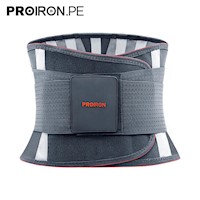 Cinturon de soporte lumbar transpirable PROIRON  gris y naranja en talla L